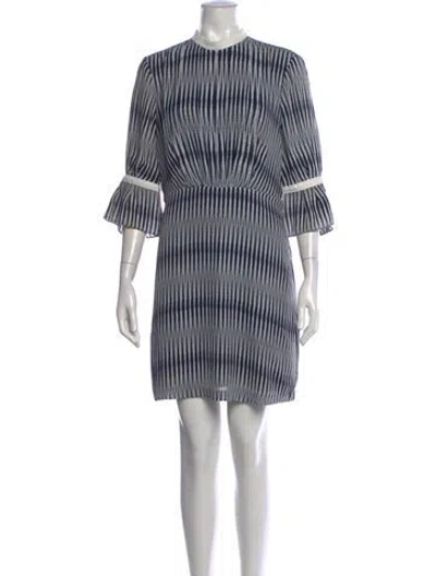 Pre-owned Reiss Printed Mini Dress In Blue