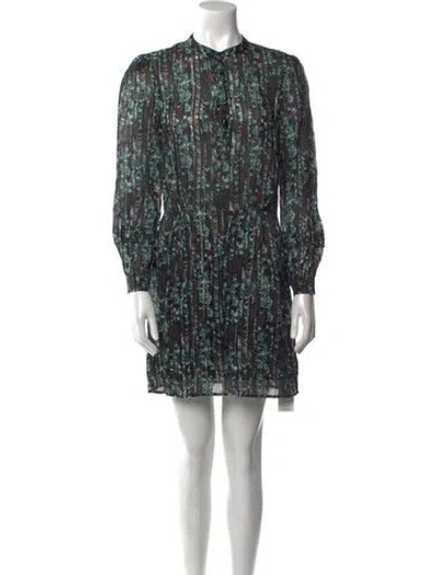 Pre-owned Reiss Printed Mini Dress In Green