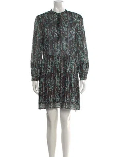 Pre-owned Reiss Printed Mini Dress In Green