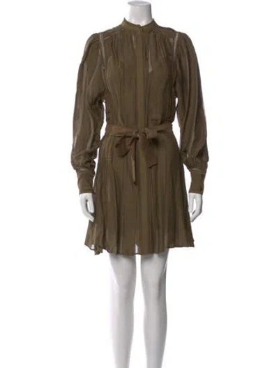 Pre-owned Reiss Printed Mini Dress In Green