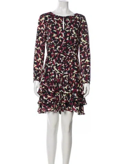 Pre-owned Reiss Printed Mini Dress In Multi
