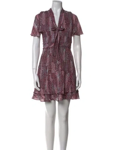 Pre-owned Reiss Printed Mini Dress In Multi