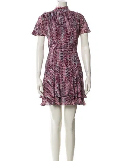 Pre-owned Reiss Printed Mini Dress In Multi