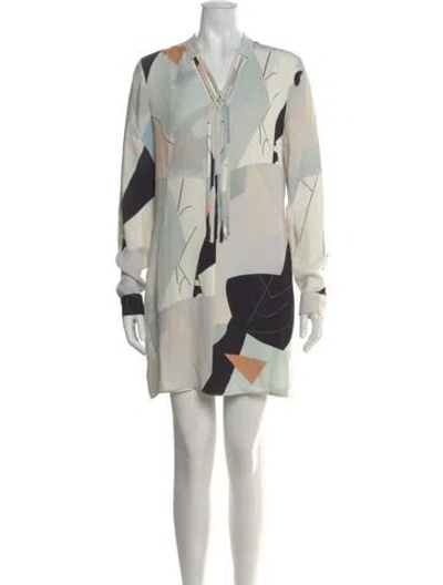 Pre-owned Reiss Printed Mini Dress In Multi