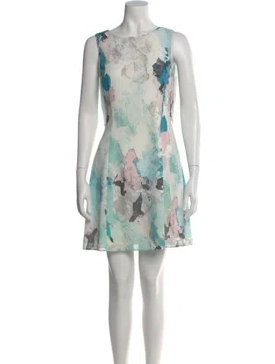 Pre-owned Reiss Printed Mini Dress In Multi