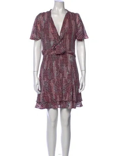 Pre-owned Reiss Printed Mini Dress In Multi