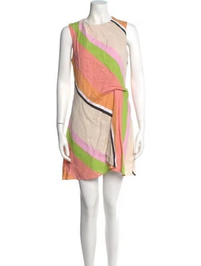 Pre-owned Reiss Printed Mini Dress In Neutral