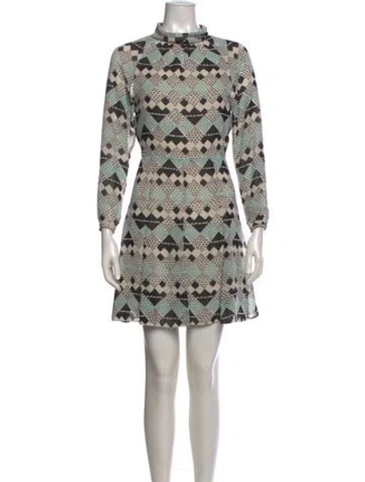 Pre-owned Reiss Printed Mini Dress In Neutral