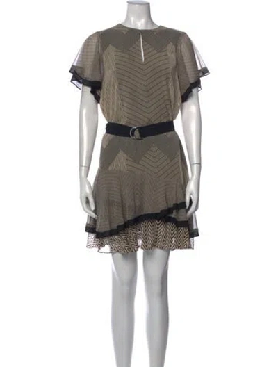 Pre-owned Reiss Printed Mini Dress In Neutral