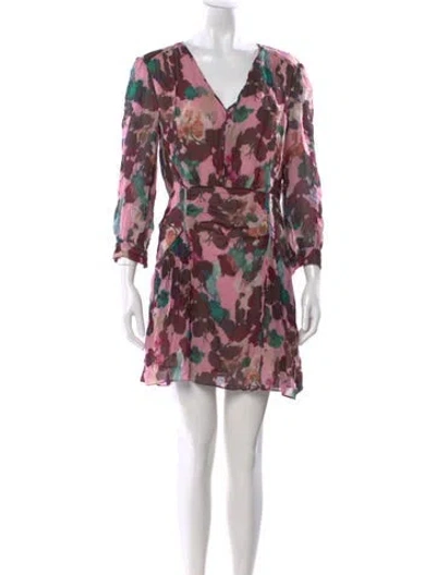Pre-owned Reiss Printed Mini Dress In Pink