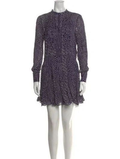 Pre-owned Reiss Printed Mini Dress In Purple