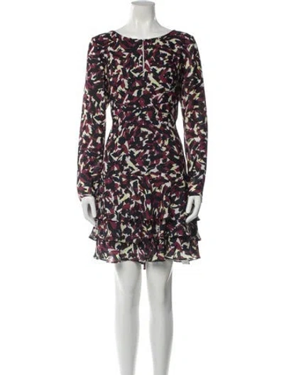 Pre-owned Reiss Printed Mini Dress In Red