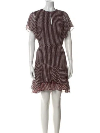 Pre-owned Reiss Printed Mini Dress In Red