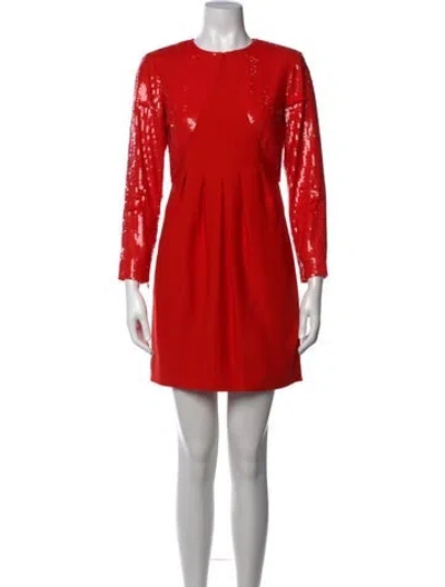 Pre-owned Reiss Printed Mini Dress In Red