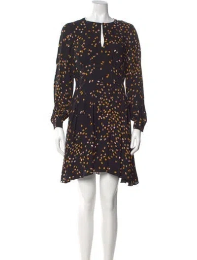 Pre-owned Reiss Printed Mini Dress W/ Tags In Black