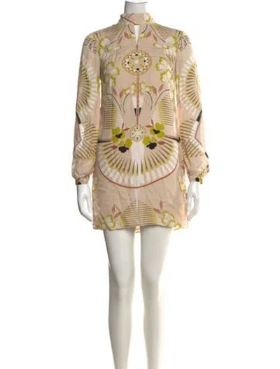 Pre-owned Reiss Printed Mini Dress W/ Tags In Neutrals