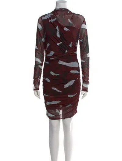 Pre-owned Reiss Printed Mini Dress W/ Tags In Red