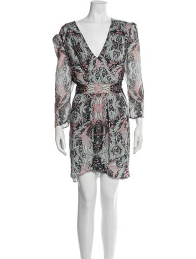 Pre-owned Reiss Printed Mini Dress In White