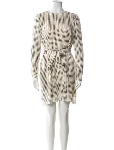 Pre-owned Reiss Printed Mini Dress In White