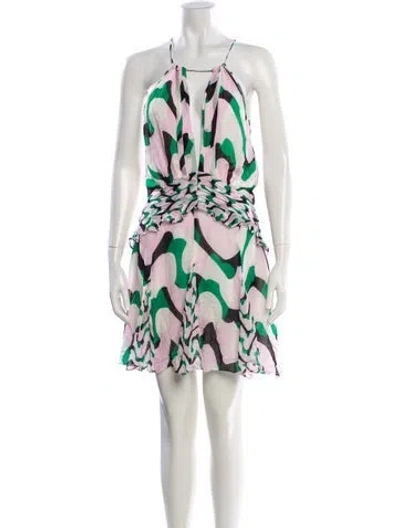 Pre-owned Reiss Printed Mini Dress In White