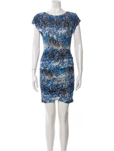 Pre-owned Reiss Printed Mini Dress In White