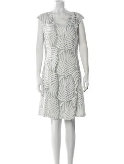 Pre-owned Reiss Printed Mini Dress In White