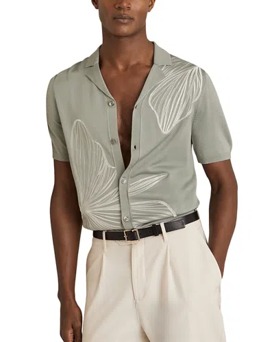 REISS PRINTED SHORT SLEEVE CAMP SHIRT