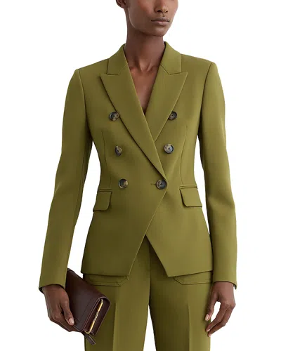 Reiss Priya Double Breasted Blazer In Brown