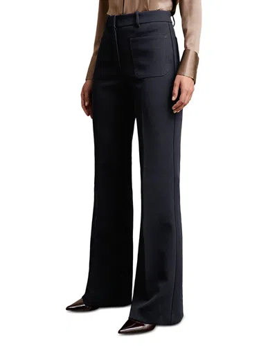 Reiss Priya Flare Leg Trousers In Black