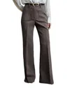 Reiss Mauve Neutral Twill Patch-pocket Flared Trousers In Gray
