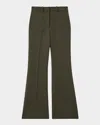 Reiss Priya Flared Leg Trousers In Khaki