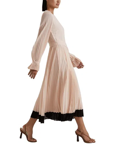 Reiss Priya Pleated Skirt Midi Dress In Animal Print