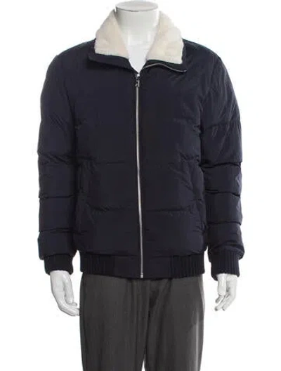Pre-owned Reiss Puffer Coat In Blue