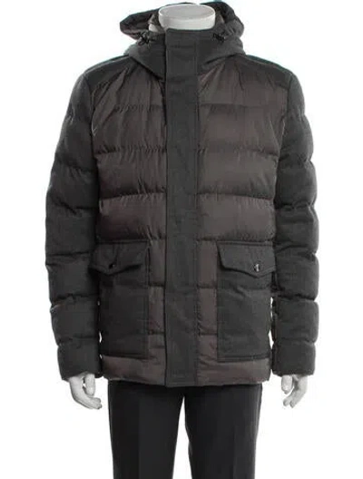 Pre-owned Reiss Puffer Coat In Grey