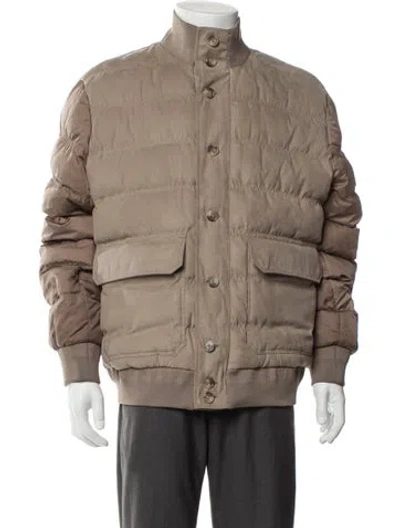 Pre-owned Reiss Puffer Coat In Neutral