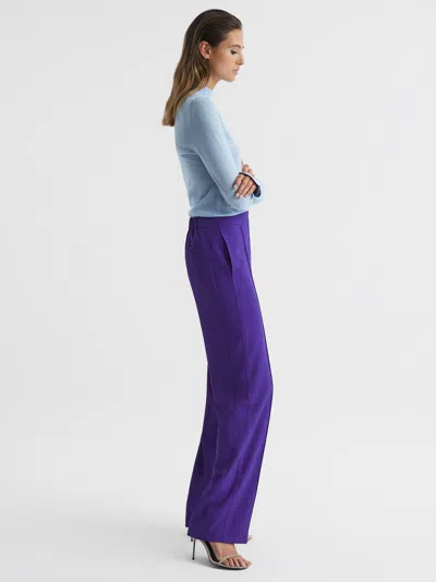 Reiss Purple Elasticated Waist Wide Leg Trousers