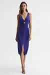 Reiss Pia Sleeveless Cutout Midi Dress In Purple