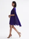 Reiss Fleur Sheer Cape Sleeve Dress In Purple