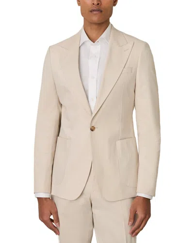 Reiss Putney Peak Cotton Formal Jacket In Neutral
