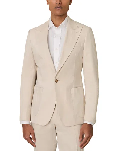 Reiss Putney Regular Fit Cotton Blend Peak Lapel Blazer In Stone