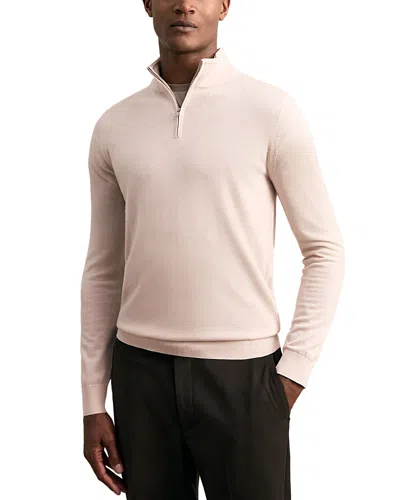 Reiss Blackhall Quarter-zip Sweater In Blackhall Wheat Melange