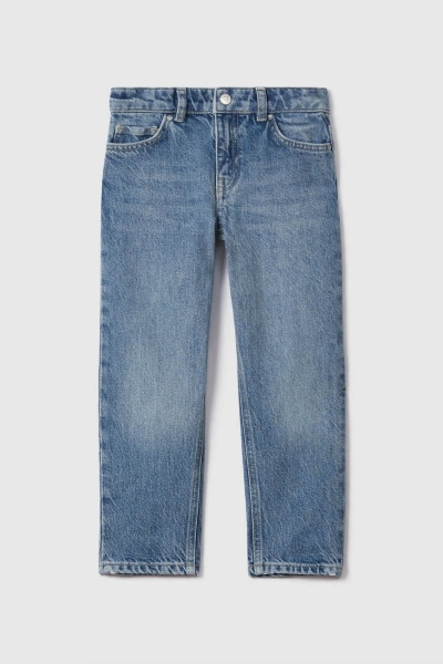 Reiss Kids' Quay - Mid Blue Senior Slim Fit Adjuster Jeans, Uk 11-12 Yrs