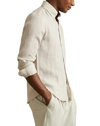 Reiss Queen Button Down Linen Top In Neutral