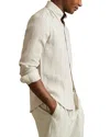 Reiss Queen Button Down Linen Top In White