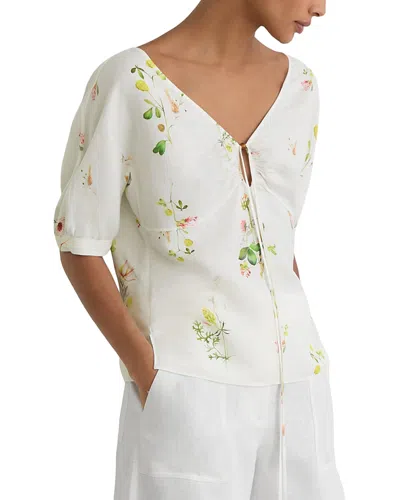Reiss Qunicy Keyhole Top In White