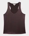 Reiss Racerback Silk Tank In Purple