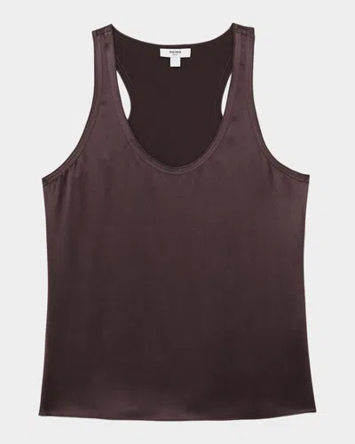 Reiss Racerback Silk Tank In Purple