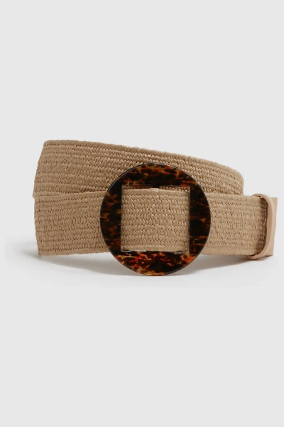 Reiss Rachel - Natural Elasticated Woven Belt, Uk S-m