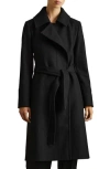 Reiss Rae Belted Cashmere Blend Coat In Black
