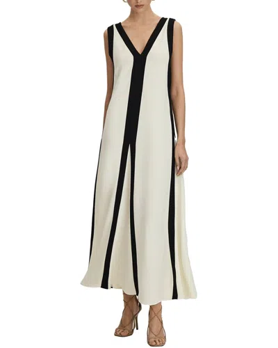 Reiss Rae Colorblock Column Dress In White